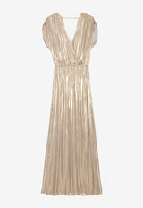 Zadig & Voltaire Ritmic Satin Maxi Dress Gold WWDR02532_GOLD