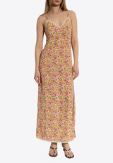 Zadig & Voltaire Ramelil Floral Print Midi Dress Multicolor WWDR02600_ECRU