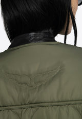 Zadig & Voltaire Short Quilted Parka Bunji Jacket Green WWOW01685_GREEN