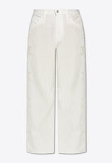 Zadig & Voltaire Elfy Straight Pants with Embroidery White WWPA01862_WHITE