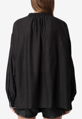 Zadig & Voltaire Troene Oversized Tomboy Blouse Black WWSH02206_BLACK