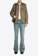 Zadig & Voltaire Taskam Leopard Print Denim Overshirt Brown WWSH02260_ANIMAL PRI