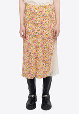 Zadig & Voltaire Jayla Floral Print Midi Skirt Multicolor WWSK01624_ECRU