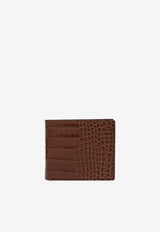 Crocodile-Embossed Leather Wallet
