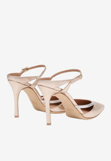 Malone Souliers Yola 90 Metallic Leather Mules Champagne YOLA 90-5 CHAMPAGNE/SILVER