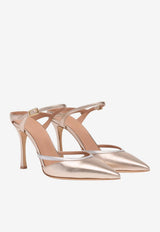 Malone Souliers Yola 90 Metallic Leather Mules Champagne YOLA 90-5 CHAMPAGNE/SILVER