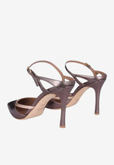 Malone Souliers Yola 90 Metallic Leather Mules Taupe YOLA 90-6 TAUPE/BLUSH