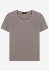 Weekend Max Mara Zanora Scoop-Neck Ribbed T-shirt Taupe ZANORACO/R_MAXMW-004