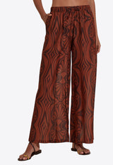 Dahlia Bianca Lesley Printed Pants Brown DHB10107156-104_BROWN