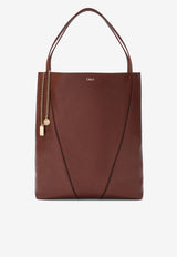 Chloé Large Spin Grained Leather Tote Bag Brown CHC25SS810N84/T_CHLOE-26P
