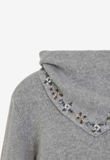 Cashmere Sweater with Detachable Scarf-Style Hood