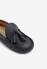 BABYWALKER Boys Leather Tasseled Loafers Blue bPB/4200_BLUE