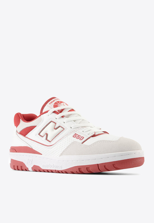 New Balance 550 Low-Top Sneakers in White and Vintage Teal Leather BB550STF_000_WHIRED