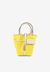 Picotin Cargo 18 in Jaune Citron Toile Goeland and Nata Swift with Palladium Hardware