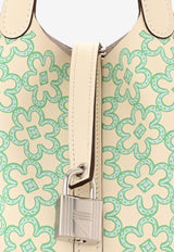 Micro Lucky Daisy Picotin in Nata, Vert and White Swift with Palladium Hardware