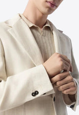 Corneliani Wool and Linen Blazer Beige 2518258-25x535-073_Beige - 73