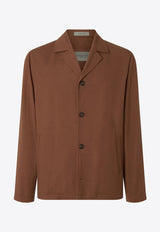 Notched-Collar Wool Overshirt