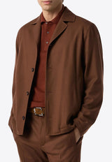 Notched-Collar Wool Overshirt