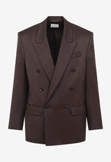 Double-Breasted Silk Blazer