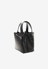 Picotin 18 in Black Matte Alligator Leather with Palladium Hardware