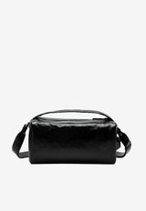 Prada Stamped Logo Glossy Leather Messenger Bag Black 2VH194OOO2CYR/S_PRADA-F0002