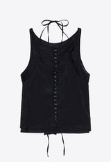 LOW CLASSIC See-Through Button Loop Sleeveless Top Black LW251BL09BK_BLACK