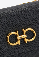 Ferragamo Gancini Tri-Fold Leather Wallet Black 220862 TRIFOLD 779894 NERO