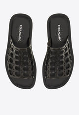 Ferragamo Barbados Gancini Sandals 029934 BARBADOS 782444 NERO Black