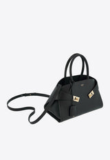 Ferragamo Medium Hug Leather Top Handle Bag Black 215608 HUG TH S 766758 NERO