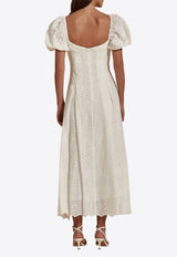 Dahlia Bianca Lucille Broderie Anglaise Midi Dress White DHB10107131-102_WHITE