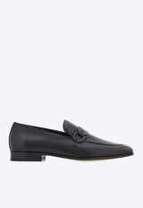 Ferragamo Bonny Gancini Leather Loafers 029917 BONNY 782415 NERO Black