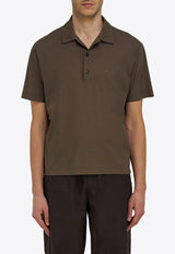 Ferragamo Logo Short-Sleeved Polo T-shirt 122709 H 782781 CONCRETE Brown