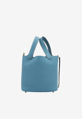 Picotin 18 in New Blue Jean Clemence Leather with Gold Hardware