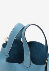 Picotin 18 in New Blue Jean Clemence Leather with Gold Hardware