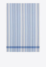 Ferragamo Stripe Pattern Scarf Light Blue 520136 ST TWILIGHT 783401 LIGHTGREY/DARKGREY