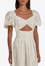 Dahlia Bianca Lucille Broderie Anglaise Midi Dress White DHB10107131-102_WHITE