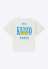 Kenzo Kids Boys Logo Print Crewneck T-shirt K61147/117_OFF-WHITE