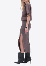 REMAIN Ribbed Midi Skirt 5024982002_GREY