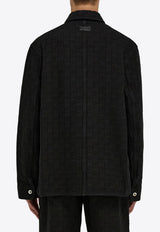 Ferragamo Monogram Jacquard Button-Up Overshirt Black 144436 C 782879 PPT