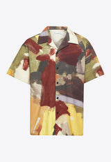 JW Anderson Abstract Print Short-Sleeved Shirt Multicolor SH0349PG1728595_OLIVE