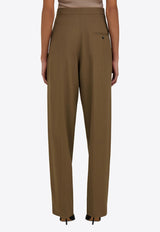 Ferragamo Tailored Straight-Leg Pants Green 13G870 P 782662 LEAD GREEN