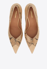 Ferragamo Eugene 70 Python Leather Pumps 01J715 EUGENE 70PIT 780055 ROCCIA Beige
