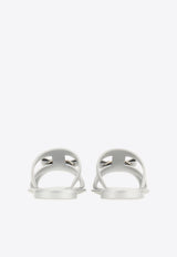 Ferragamo Lilou Vara Bow Slides 01J325 LILOU 779980 SILVER Silver