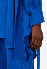 Ferragamo Long-Sleeved Asymmetric Wrap Shirt Blue 13G800 C 782809 KLEIN BLUE