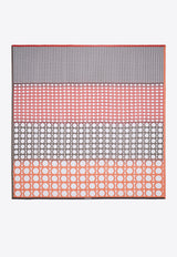 Ferragamo Dégradé Gancini Silk Shawl Multicolor 320995 SL GANPIATTO 783668 ROSSO/NERO