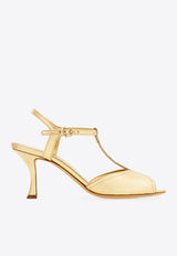 Ferragamo Ely 70 Laminated Leather Sandals 01J585 ELY 70 779977 GOLD LUX 11 Gold