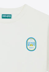 Kenzo Kids Boys Logo Print Crewneck T-shirt K61147/117_OFF-WHITE
