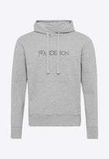 JW Anderson Logo Embroidered Drawstring Hoodie Gray JW0214PG1632907_GREY