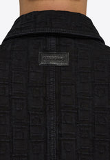 Ferragamo Monogram Jacquard Button-Up Overshirt Black 144436 C 782879 PPT