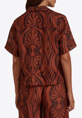 Dahlia Bianca Kasy Printed Boxy Shirt Brown DHB10107155-104_BROWN